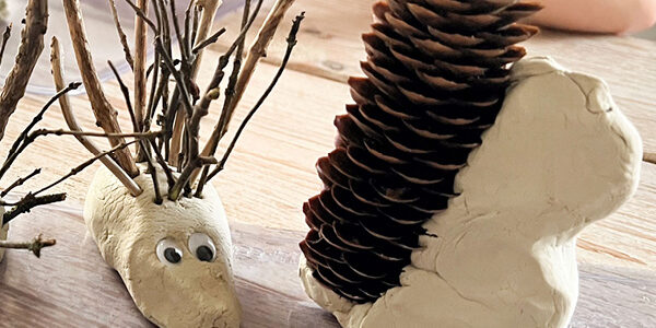Modelliermasse Igel und Eichhörnchen